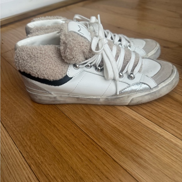 Marc Fisher Women's White Merin Shearling Sneaker - Picture 1 of 5